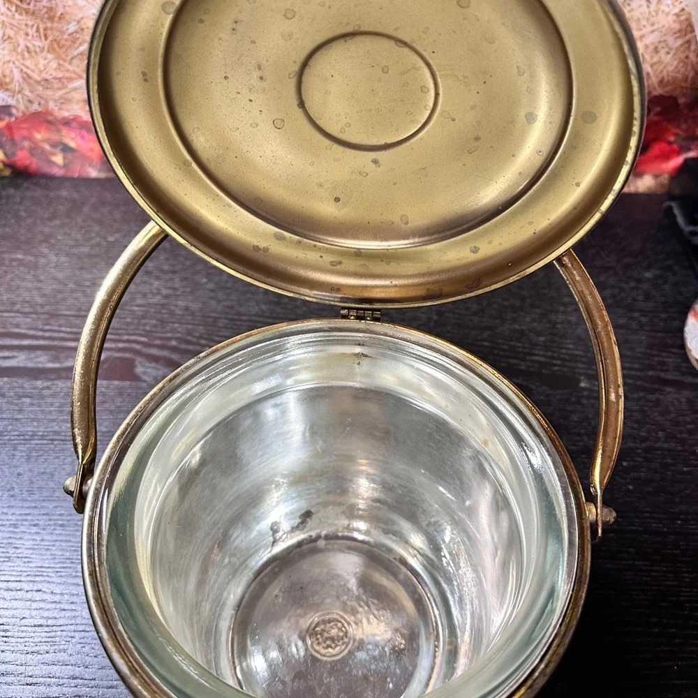 Vintage MCM Solid Brass Ice Bucket by United